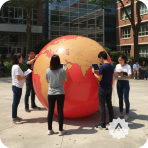 balon globe dan bola dunia
