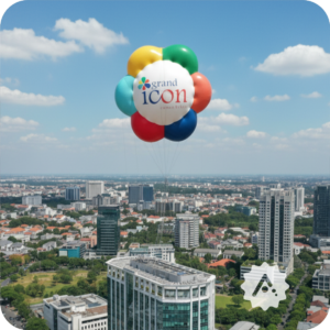 balon promosi udara bentuk bunga